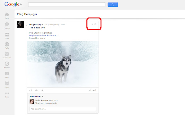 G+ Hide Posts  from Chrome web store to be run with OffiDocs Chromium online