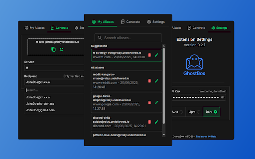 GhostBox  from Chrome web store to be run with OffiDocs Chromium online