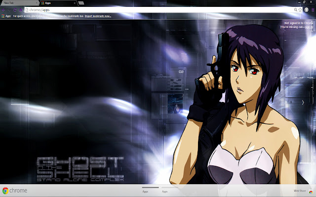 Ghost in the shell Motoko Kusanagi  from Chrome web store to be run with OffiDocs Chromium online