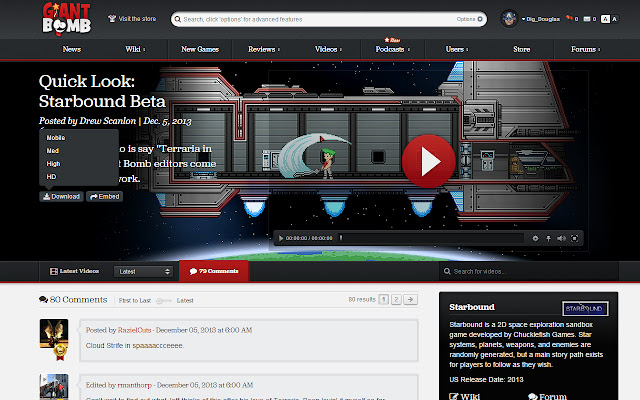 Giant Bomb Download Helper  from Chrome web store to be run with OffiDocs Chromium online