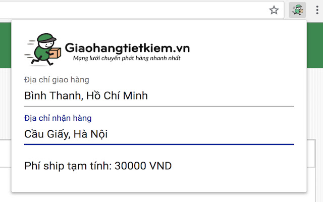 Giao hàng tiết kiệm  from Chrome web store to be run with OffiDocs Chromium online