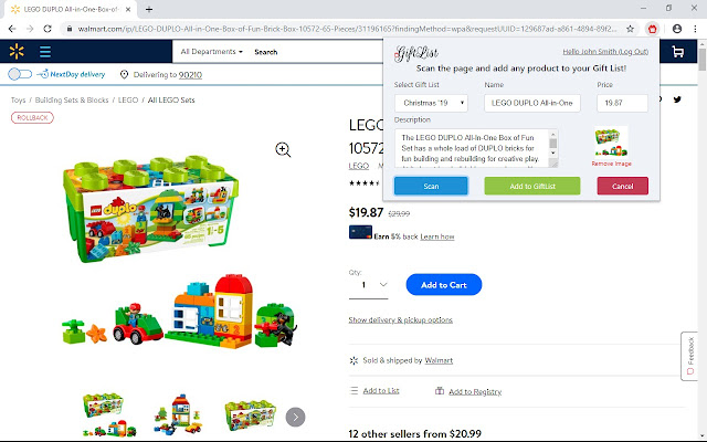 GiftList  from Chrome web store to be run with OffiDocs Chromium online