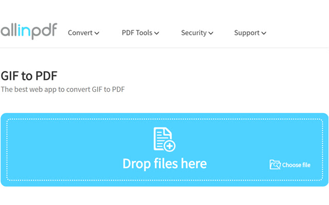 GIF to PDF Allinpdf.com  from Chrome web store to be run with OffiDocs Chromium online