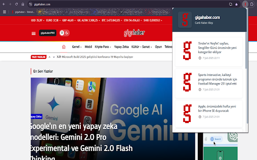 gigahaber  from Chrome web store to be run with OffiDocs Chromium online