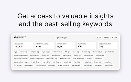 GigHunt Fiverr™ SEO Tool  from Chrome web store to be run with OffiDocs Chromium online