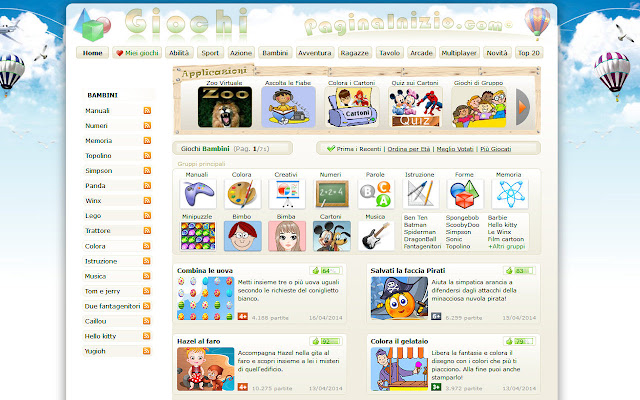 Giochi per bambini ຈາກ Chrome web store ທີ່ຈະດໍາເນີນການກັບ OffiDocs Chromium ອອນໄລນ໌