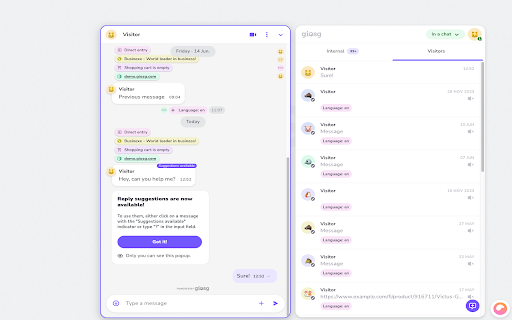 Giosg  from Chrome web store to be run with OffiDocs Chromium online