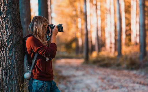 Girl and camera  from Chrome web store to be run with OffiDocs Chromium online