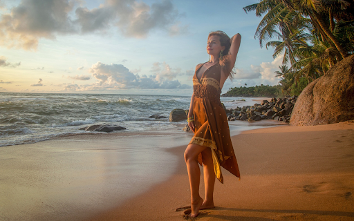 Girl and the Beach  from Chrome web store to be run with OffiDocs Chromium online