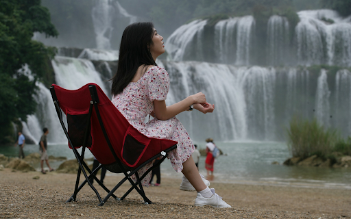 Girl by the waterfall  from Chrome web store to be run with OffiDocs Chromium online