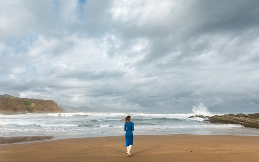 Girl in front of the sea  from Chrome web store to be run with OffiDocs Chromium online