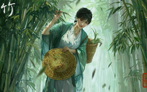 Girl in the bamboo forest  from Chrome web store to be run with OffiDocs Chromium online