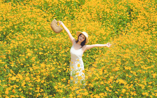 Girl in the middle of the flower forest  from Chrome web store to be run with OffiDocs Chromium online