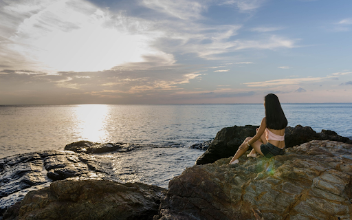 Girl looking out to sea  from Chrome web store to be run with OffiDocs Chromium online