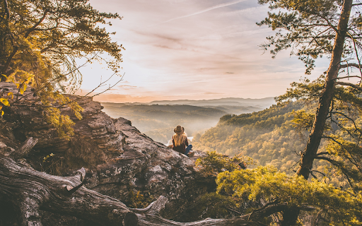 Girl sitting on the mountain  from Chrome web store to be run with OffiDocs Chromium online