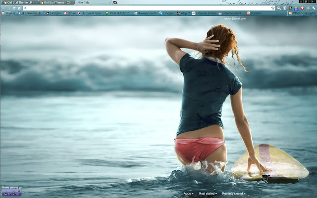 Girl Surf Theme  from Chrome web store to be run with OffiDocs Chromium online