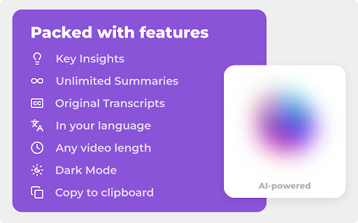 Gistly: YouTube AI Summary with ChatGPT  from Chrome web store to be run with OffiDocs Chromium online