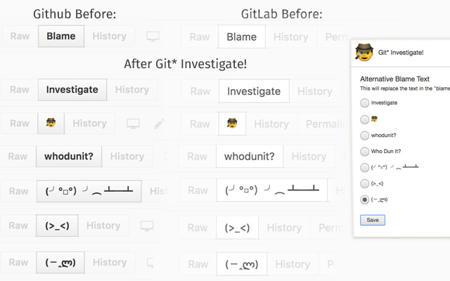 Git* Investigate!  from Chrome web store to be run with OffiDocs Chromium online