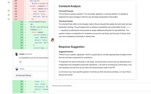 GitBuddy.dev  from Chrome web store to be run with OffiDocs Chromium online
