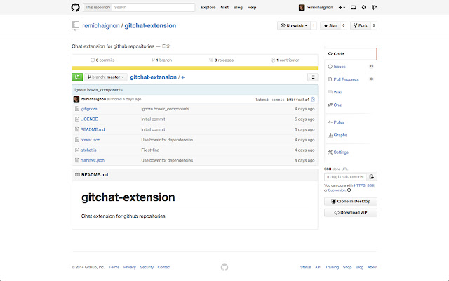 Gitchat  from Chrome web store to be run with OffiDocs Chromium online