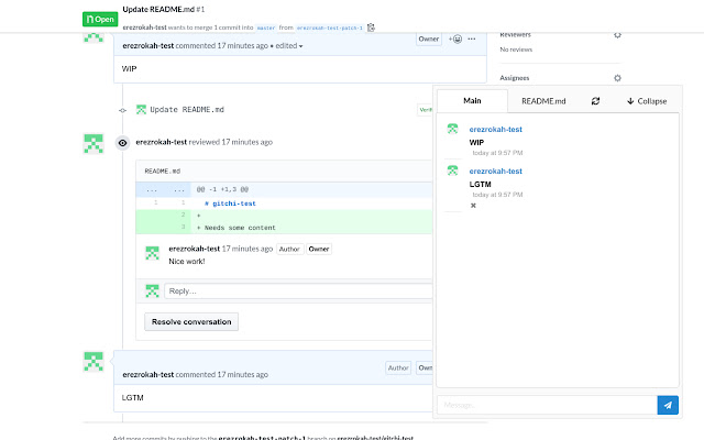 Gitchi  from Chrome web store to be run with OffiDocs Chromium online