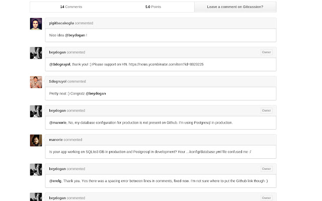 Gitcussion  from Chrome web store to be run with OffiDocs Chromium online