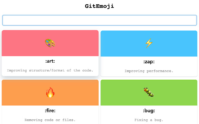 GitEmojiemoji for git commit message  from Chrome web store to be run with OffiDocs Chromium online