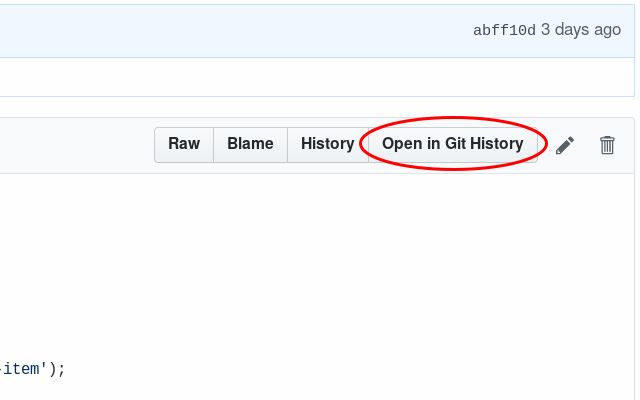 Git History Browser Extension  from Chrome web store to be run with OffiDocs Chromium online