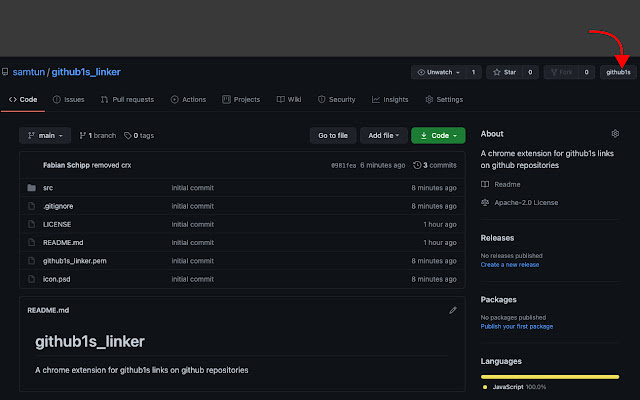 github1s Linker  from Chrome web store to be run with OffiDocs Chromium online