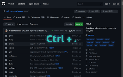 Github1s Quickswitch  from Chrome web store to be run with OffiDocs Chromium online
