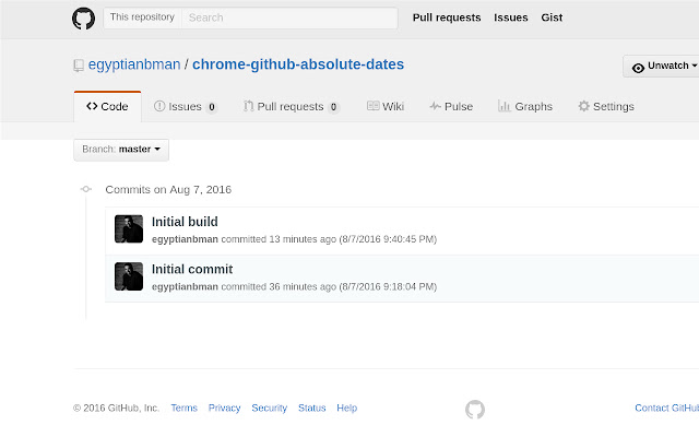 Github Absolute Dates  from Chrome web store to be run with OffiDocs Chromium online