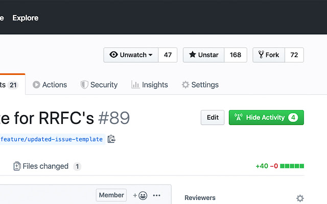 github activity extension  from Chrome web store to be run with OffiDocs Chromium online