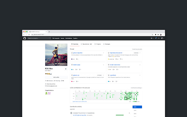 GitHub Beautifier  from Chrome web store to be run with OffiDocs Chromium online