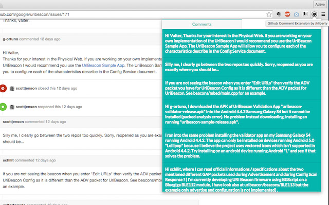 Los comentarios de Github de la tienda web de Chrome se ejecutarán con OffiDocs Chromium en línea