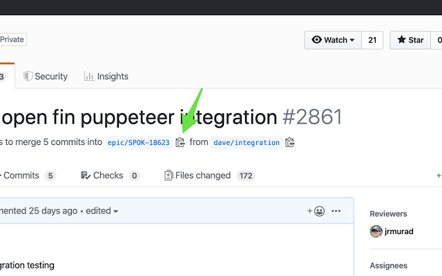 GitHub Copy Base Branch  from Chrome web store to be run with OffiDocs Chromium online