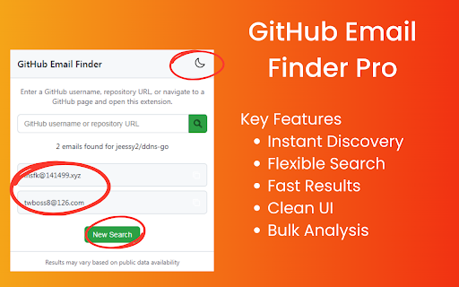 GitHub Email Finder Pro  from Chrome web store to be run with OffiDocs Chromium online