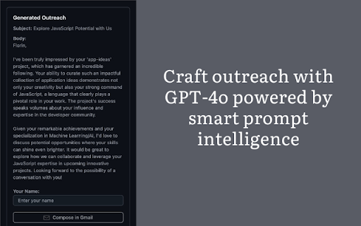 GitHub Email Outreach Assistant  from Chrome web store to be run with OffiDocs Chromium online