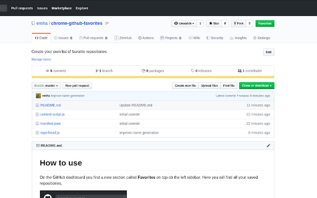 GitHub favorites  from Chrome web store to be run with OffiDocs Chromium online