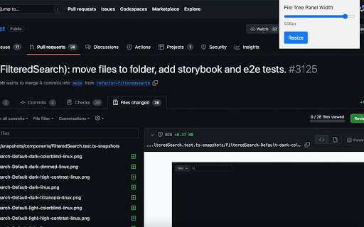GitHub File Tree Resizer  from Chrome web store to be run with OffiDocs Chromium online