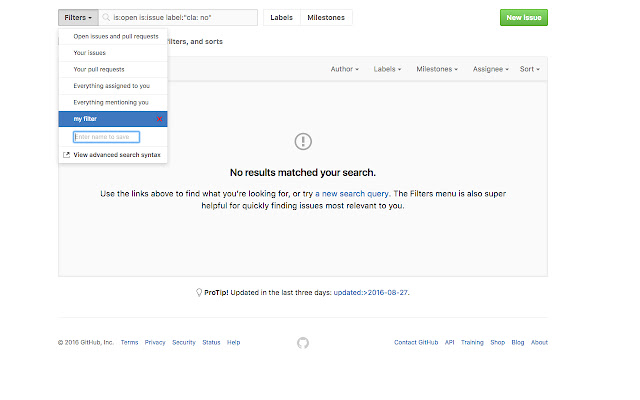 Github Filter Extension  from Chrome web store to be run with OffiDocs Chromium online