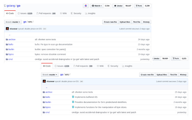 Github Godoc  from Chrome web store to be run with OffiDocs Chromium online