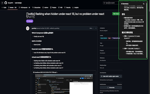 GitHub Issue Helper  from Chrome web store to be run with OffiDocs Chromium online