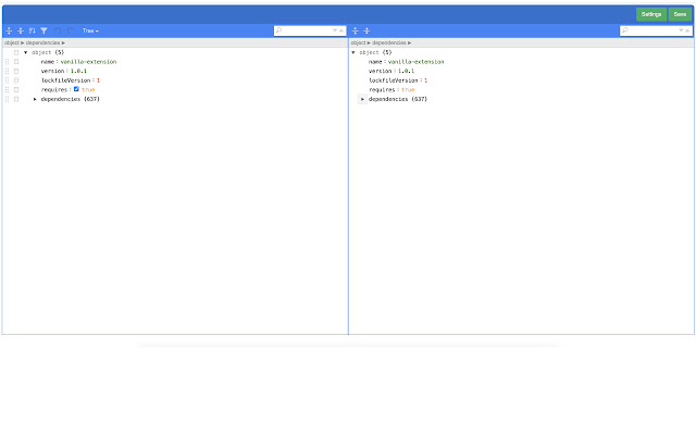 Github JSON Editor  from Chrome web store to be run with OffiDocs Chromium online