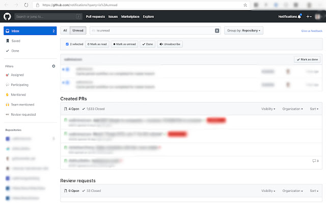 Github notification page enhancer  from Chrome web store to be run with OffiDocs Chromium online