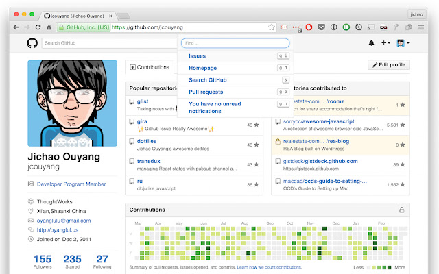 Github Omnibar  from Chrome web store to be run with OffiDocs Chromium online