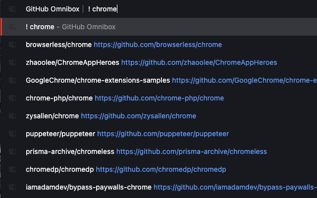 GitHub Omnibox  from Chrome web store to be run with OffiDocs Chromium online