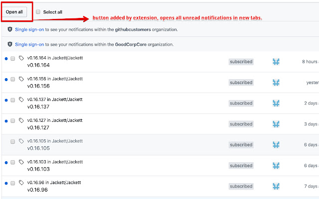 GitHub Open All Notifications  from Chrome web store to be run with OffiDocs Chromium online