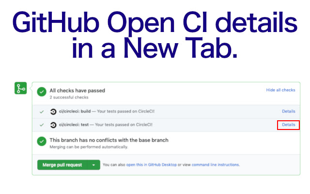Github Open CI In New Tab  from Chrome web store to be run with OffiDocs Chromium online