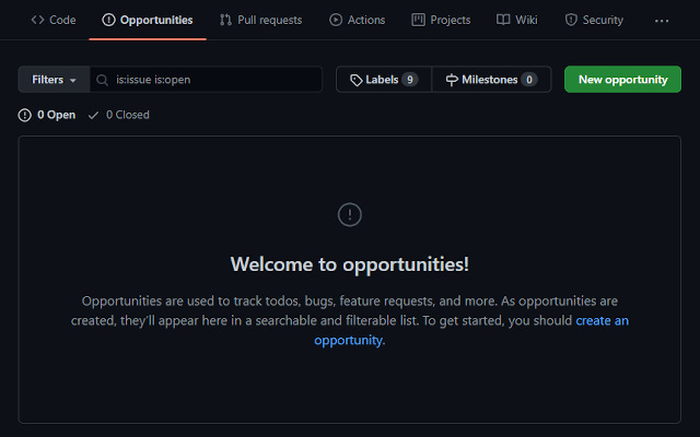 Github Opportunities  from Chrome web store to be run with OffiDocs Chromium online
