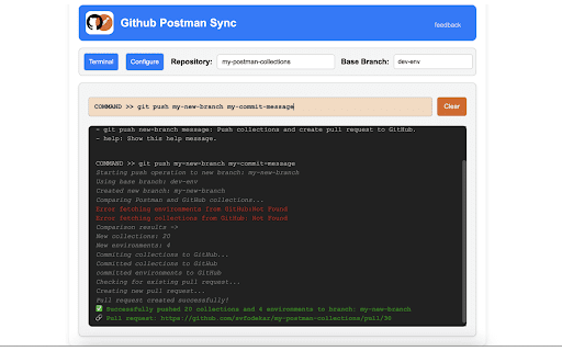 Github Postman Sync  from Chrome web store to be run with OffiDocs Chromium online